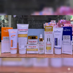 5-in-1 Gluta White Facial Brightening Kit – Glutathione Glow, Sunblock & Deep Hydration | Kilarca