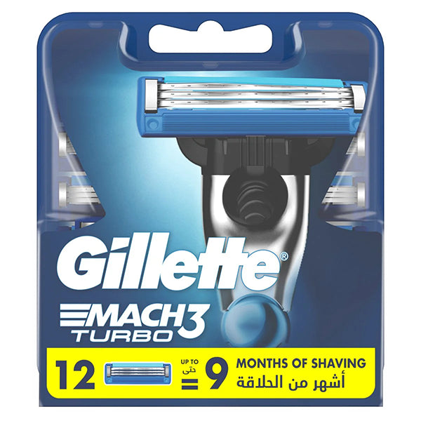 Gillette Mach3 Turbo Men’s Razor Blade Refills 12 cartiages