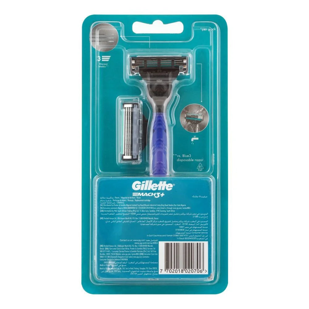 Gillette Mach 3 Plus Razor with Cartriges 2-Pack