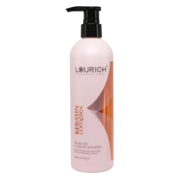 Lourich Keratin Complex shampoo bottle on a white background