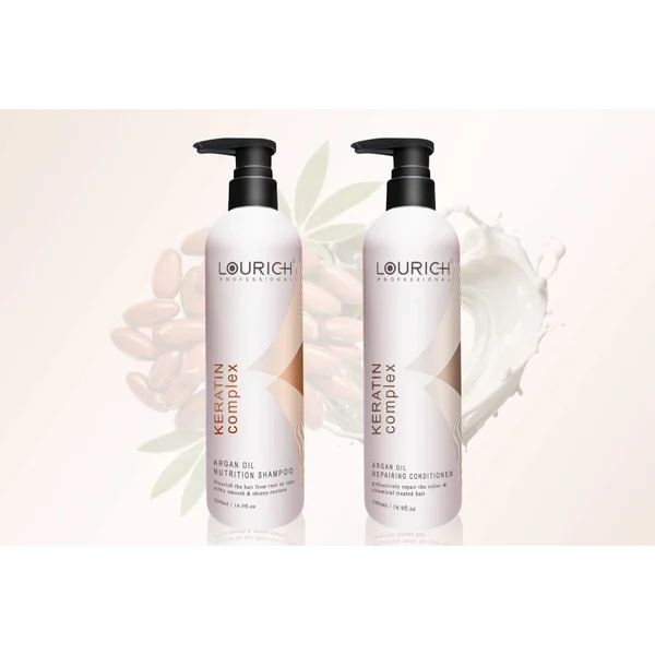 Lourich Sulfate-Free Keratin Shampoo & Conditioner 500ml – Frizz Control, Repair & Shine | Kilarca