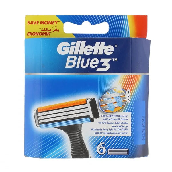 Gillette Blue 3 Cartridge Refills – Pack of 6