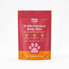 Meeoow Club Orange Body Wax Powder 100g – 10-Minute Painless Hair Removal | No Strips Needed | Kilarca